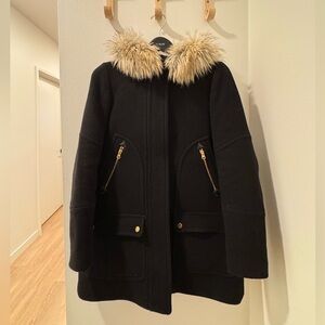 Jcrew Women’s Wool Coat, Black, Size 2